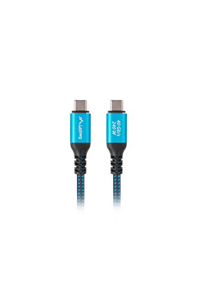 Lanberg CA-CMCM-44CU-0005-BK Cablu USB USB4 Gen 2x2 0.5 m USB C Negru Albastru