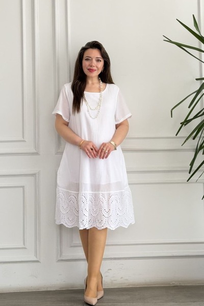 yb yağmur butik Dress with Scalloped Hem Detail