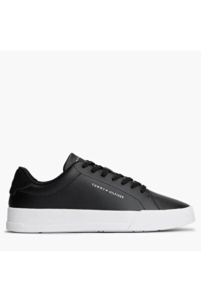 Tommy Hilfiger Ανδρικά Δερμάτινα TH Court Sneakers Μαύρα FM0FM05904-BDS