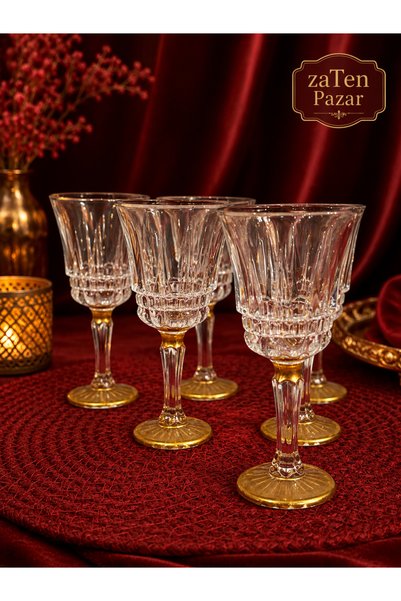 zaTen Pazar Diamantas 6-Piece Gilded Coffee Cup Set-90Cc