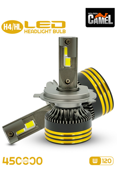 Golden camel مصباح أمامي LED H4 بقوة 120 واط و30000 لومن و6500 كلفن ضوء أبيض،...