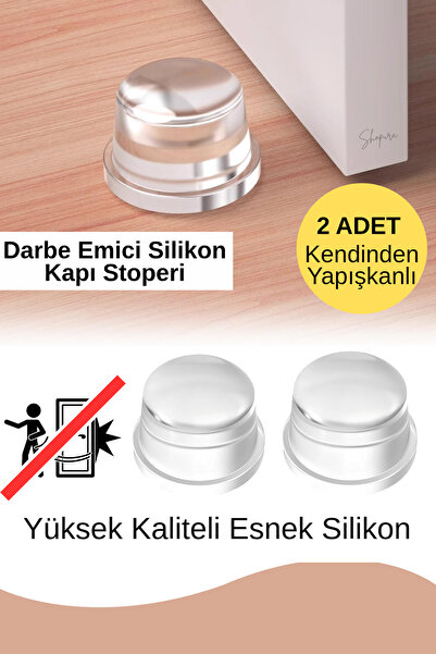 Shopura Şeffaf Silikon Kapı Altı Stoperi Tutucu Kapı Durdurucu 2 Adet