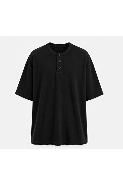 Siyah Henley T-Shirt