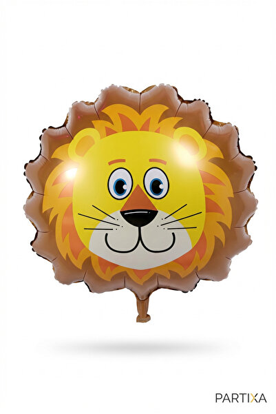 Partixa Safari Aslan Kafa Folyo Balon 35x42 cm Safari Temalı Çocuk Doğum Günü...
