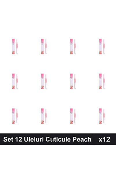 NAİLS Set 12 Uleiuri Cuticule Tip Stilou Peach, Manichiura Profesională, Îngr...