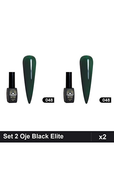 global fashion Set 2 Oje Semipermanente Black Elite 8ml, Manichiura UV/LED, N...