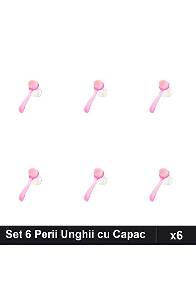 NAİLS Set 6 Perii Unghii cu Capac, Manichiură Profesională, Curățare Unghii