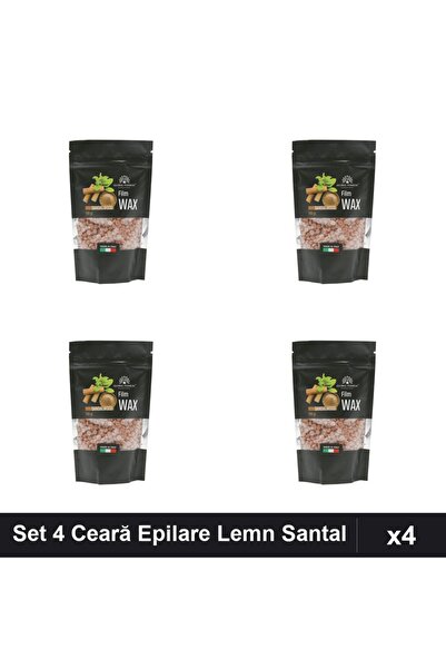 global fashion Set 4 Ceară Epilare Film Wax 100g Lemn de Santal, Epilat Profe...