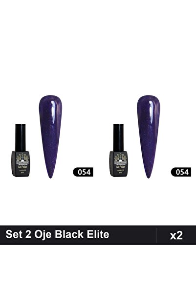 global fashion Set 2 Oje Semipermanente Black Elite 8ml, Manichiura UV/LED, N...