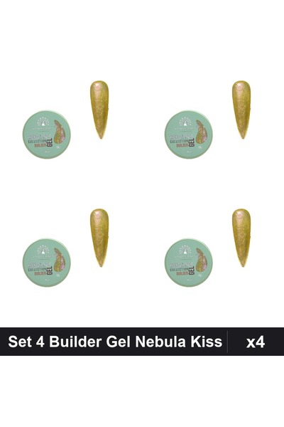 global fashion Set 4 Builder Gel Nebula Kiss Nr.06 15g, Constructie Unghii Ge...