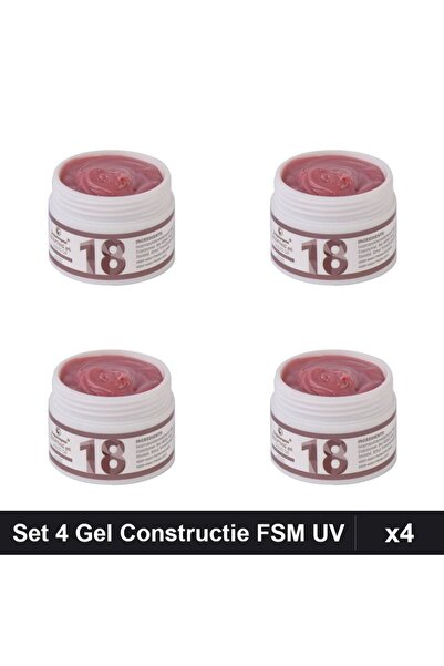 FSM Set 4 Gel Constructie UV LED 15g, Builder Gel Manichiura Profesionala