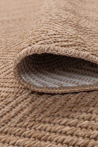 Foldy Luma Hasır Dokuma Açık Kahverengi Kaymaz Taban Sisal Kilim Yıkanabilir Mutfak Halısı Yolluk LS 03