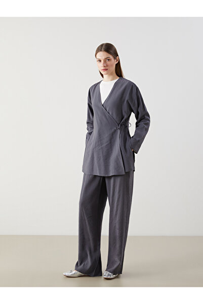 LC Waikiki Nevavm Women's Wide Leg Pants with Elastic Waist and Difference in...