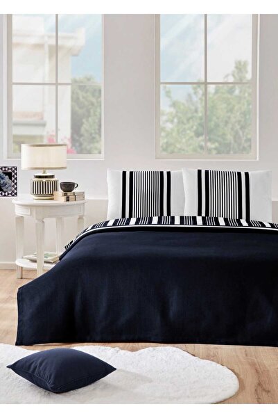 Özdilek Ranforce Single Duvet Cover Set Wonder Navy Blue 120*200 with Elastic Sheet