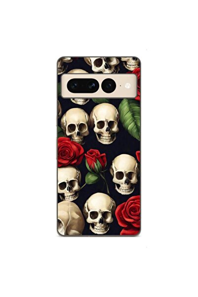 OEM Husa compatibila cu Google Pixel 8 Pro Silicon Gel Tpu Model Skulls and R...