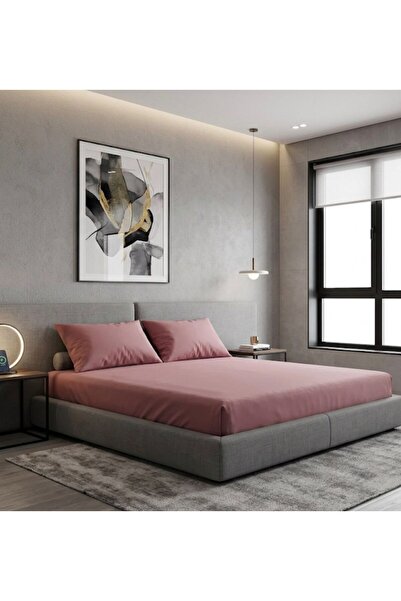 VİLERA HOME Damson Color Akfi̇l Fabric Double Bed Sheet Set