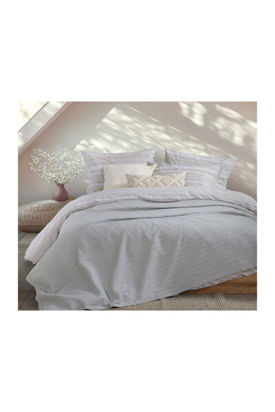 Nef Nef Homeware Βαμβακερό Ριχτάρι Πικέ 220x240 Γκρι Ανοιχτό