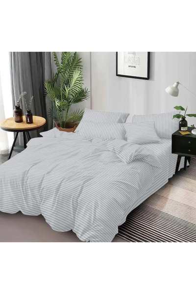 Super Elegant Pucioasa Damask Bedding Set, Double Bed, 6 Pieces, Grey-DP11