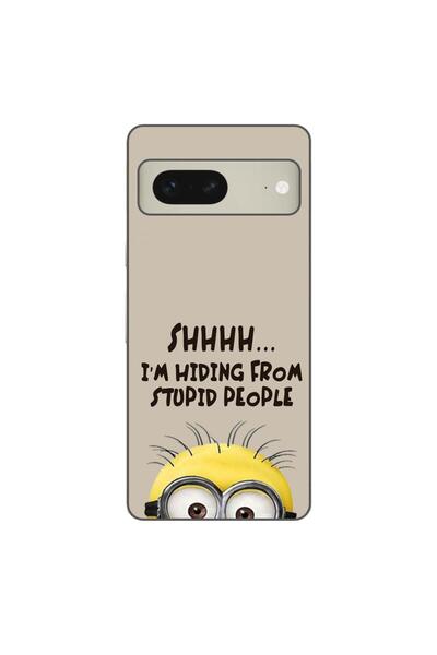 OEM Husa compatibila cu Google Pixel 8 Silicon Gel Tpu Model Mesaj Minion Shhhh