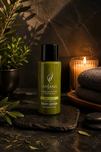 ANJANA Organic Body Lotion Zeytinyağı & Yeşil Çay Özlü Vücut Losyonu 50 ml Nemlendirici ve Besleyici