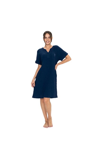 U.S. Polo Assn. Women's V-Neck Cotton Comfortable Flexible Muslin Fabric Summ...
