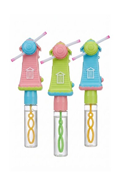 DAT 3-Piece Soap Bubble Blower Toy Set, Plastic Windmill Bubble Wand for Kids...