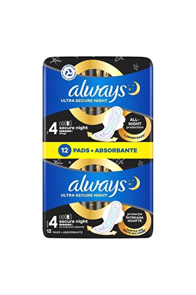 Vader Absorbante, Always, 12 buc Ultra Secure Night,