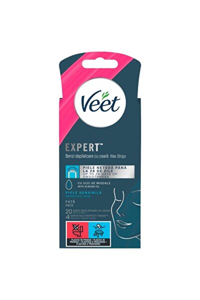 SOHO Gel, Veet Easy Face Hair Removal Strips, 20 pcs Sensitive Skin Blue,