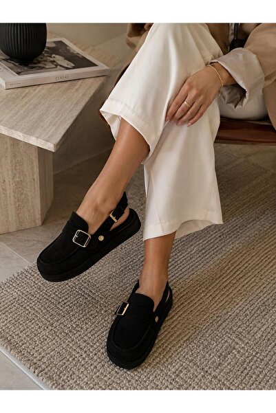 Pine Cone BLACK SUEDE SANDALS