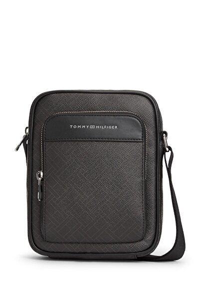 Tommy Hilfiger Siyah Erkek Postacı Çantası TH FLAG MONOGRAM MINI REPORTER