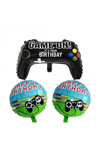 parti sürprizi Game Console Happy Birthday Foil Balloon Set
