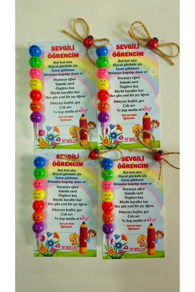 SOFT Sevgili öğrencim temalı kart Yumurtlayan kurşun kalem – Öğretmen Hediyesi 20 adet
