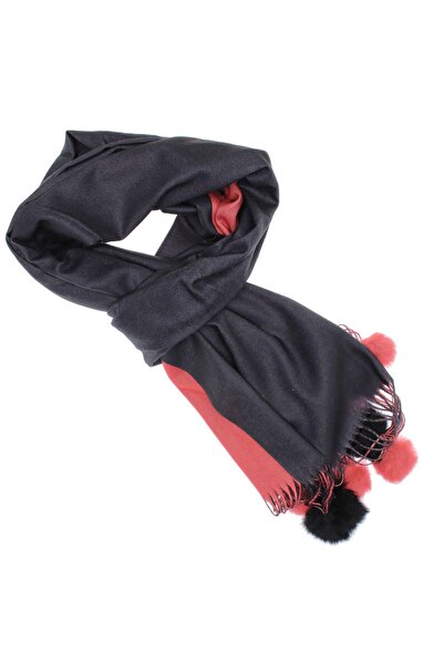 ButicCochet Eșarfă de damă, Buticcochet, Cașmir, Bleumarin / Coral, cu ciucur...
