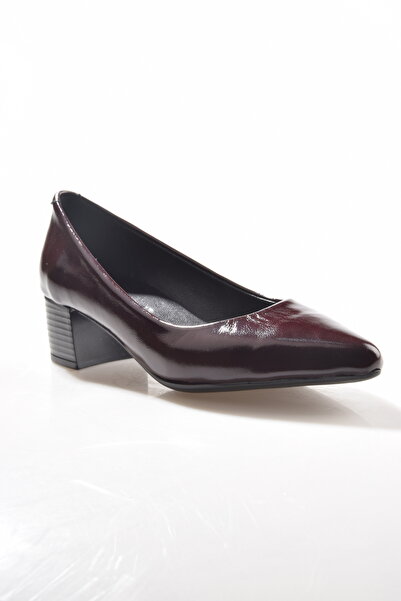 erdal koçyiğit 540 Women's Genuine Leather Thick Heeled Classic Shoes