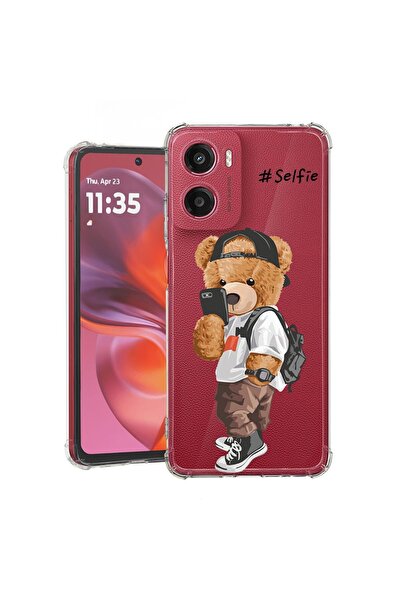 bestcase Θήκη για Motorola Moto G06 με σχέδιο αρκουδάκι για selfie, Αντικραδα...