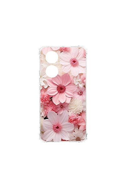 bestcase Husa Anti Shock 1.5MM, compatibilă cu OPPO A18, Margarete Roz și Alb...