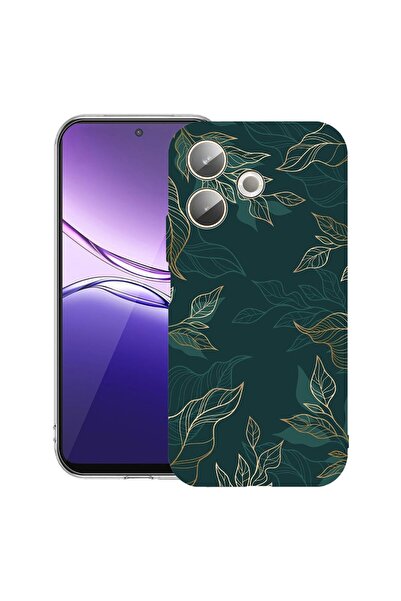 bestcase ¬Æ Husa Clear Silicon pentru OPPO A5 Pro 5G, Green Feathers, 2042415...