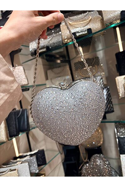 Çanta Trend Heart Chain Detailed Evening Dress Bag