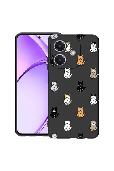 bestcase ¬Æ Husa pentru OPPO A60 5G / A40 / A40M, Cat Pattern, Slim Silicon 0...