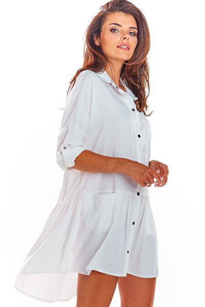 Awama Awama Dress, Viscose, White, S-M