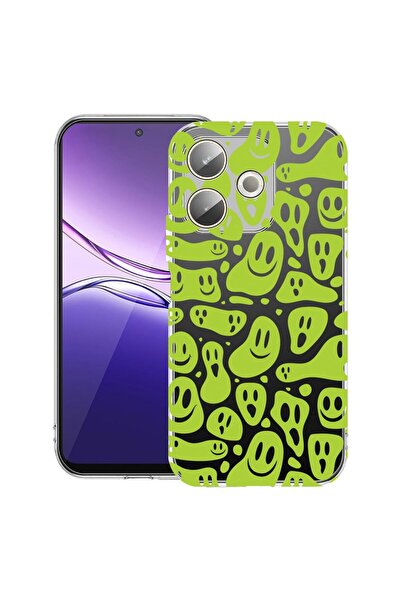 bestcase ¬Æ Husa Clear Silicon pentru OPPO A5 Pro 5G, Green Acid Smiley, 2042...