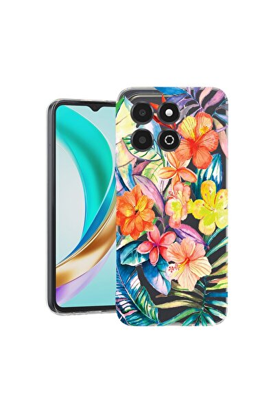 bestcase Husă pentru Honor X6b, BestCase® Silicon transparent 2MM, Flori, Ant...