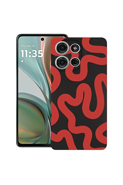 bestcase ¬Æ Husa pentru Motorola Moto G75, Red Abstract Line, Slim Silicon 0....