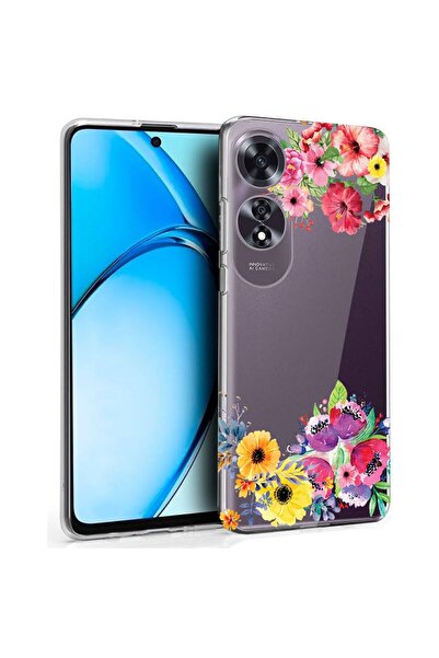 bestcase ¬Æ Husa pentru OPPO A60 4G, Clear Silicon 2MM, Flowers, Antisoc, Pro...