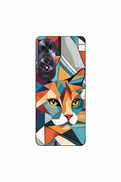 OEM Husa compatibila cu Oppo A60 4G Silicon Gel Tpu Model Cubic Cat Art