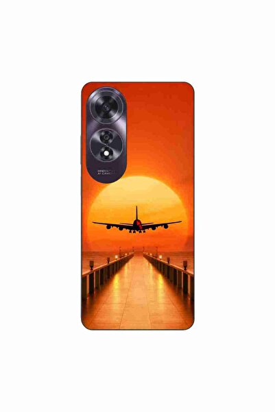 OEM Husa compatibila cu Oppo A60 4G Silicon Gel Tpu Model Airplane Sunset