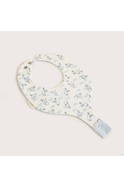 Chakra Sea Sıde Pacifier Holder Apron Ecru/Blue