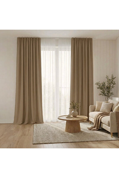 ArasyaHome Draperie de Textura Groasa YEMEN 80% Blackout Dark Bej