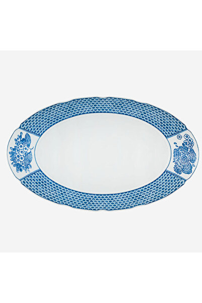 Vista Alegre Coralina by Oscar De La Renta Blue Porcelain Serving Plate 41 cm