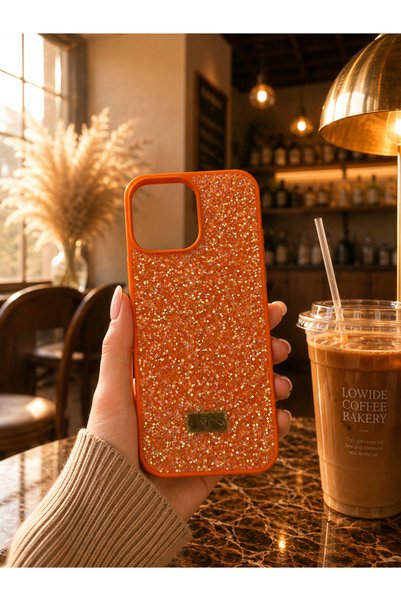MMP SHOP iPhone 16 Pro Compatible Velvet Diamond Design Shiny Diamond Silicon...